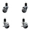 Service Caster 3'' Thermoplastic Rubber Wheel Swivel 1-3/4'' Expanding Stem Caster Set 2 Brakes, 4PK SCC-EX20S314-TPRB-2-TLB-2-134 - alternate 1